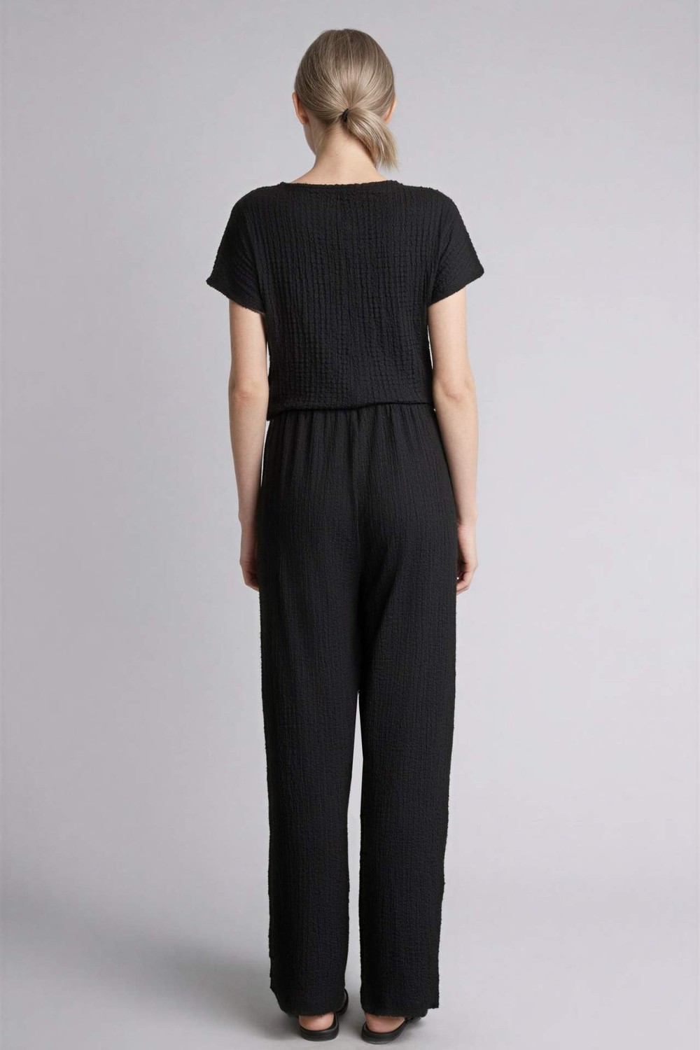 DeFacto Straight Fit Kırışık Dokulu Pantolon G2919AX26SP görsel 5