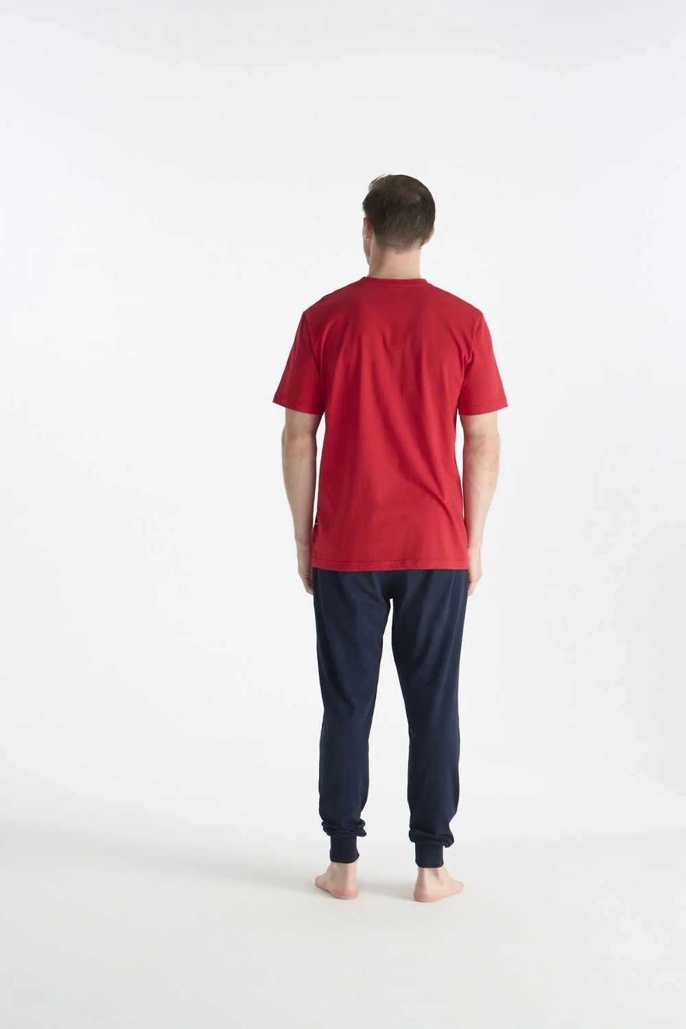 U.S. Polo Assn. 19038 Erkek Lacıvert Kısa Kollu Yuvarlak Yaka Pijama Takımı görsel 3