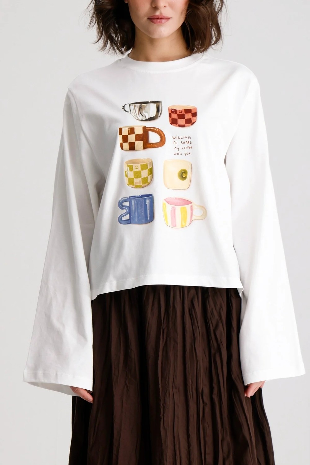 Minaaise Oversize Baskılı T-shirt Haki