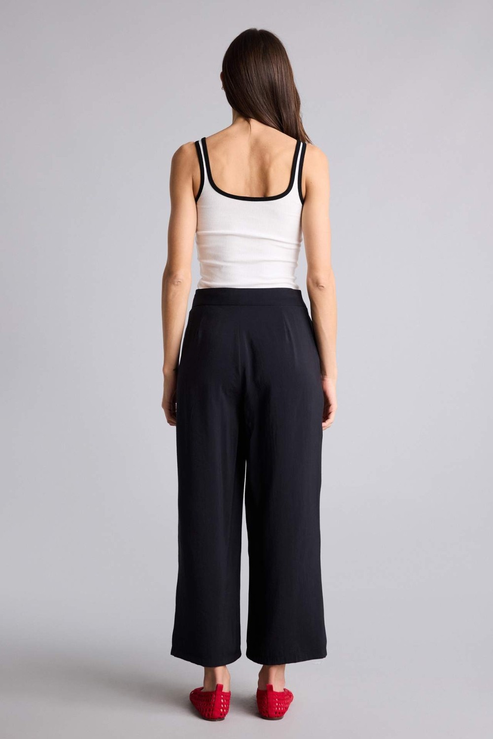 DeFacto Wide Leg Fermuarlı Normal Bel Düz Paça Akışkan Kumaş Pantolon H1929AX26SM görsel 5