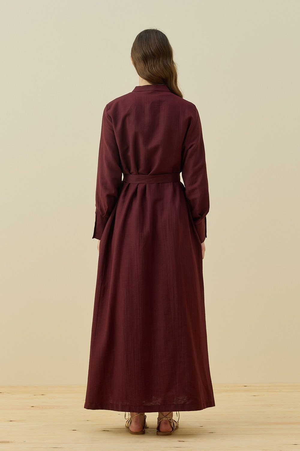Merwish Vietnam Elbise 1777 Bordo görsel 4