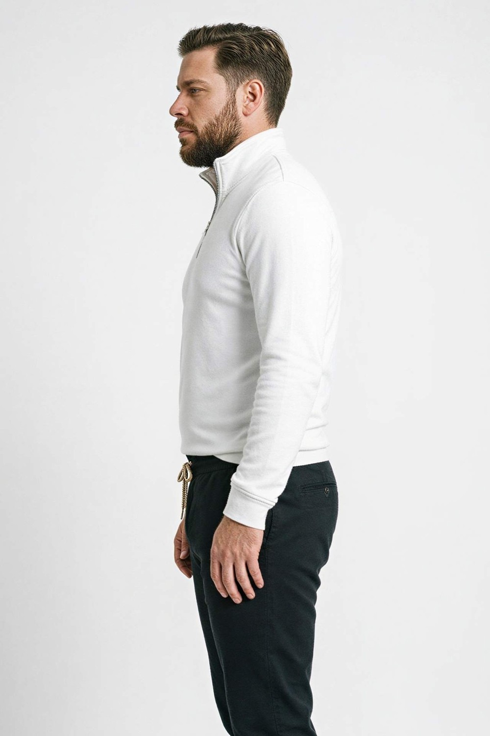 DeFacto Pamuklu Regular Fit Büyük Beden Dik Yaka Sweatshirt H1658AX26SP görsel 4