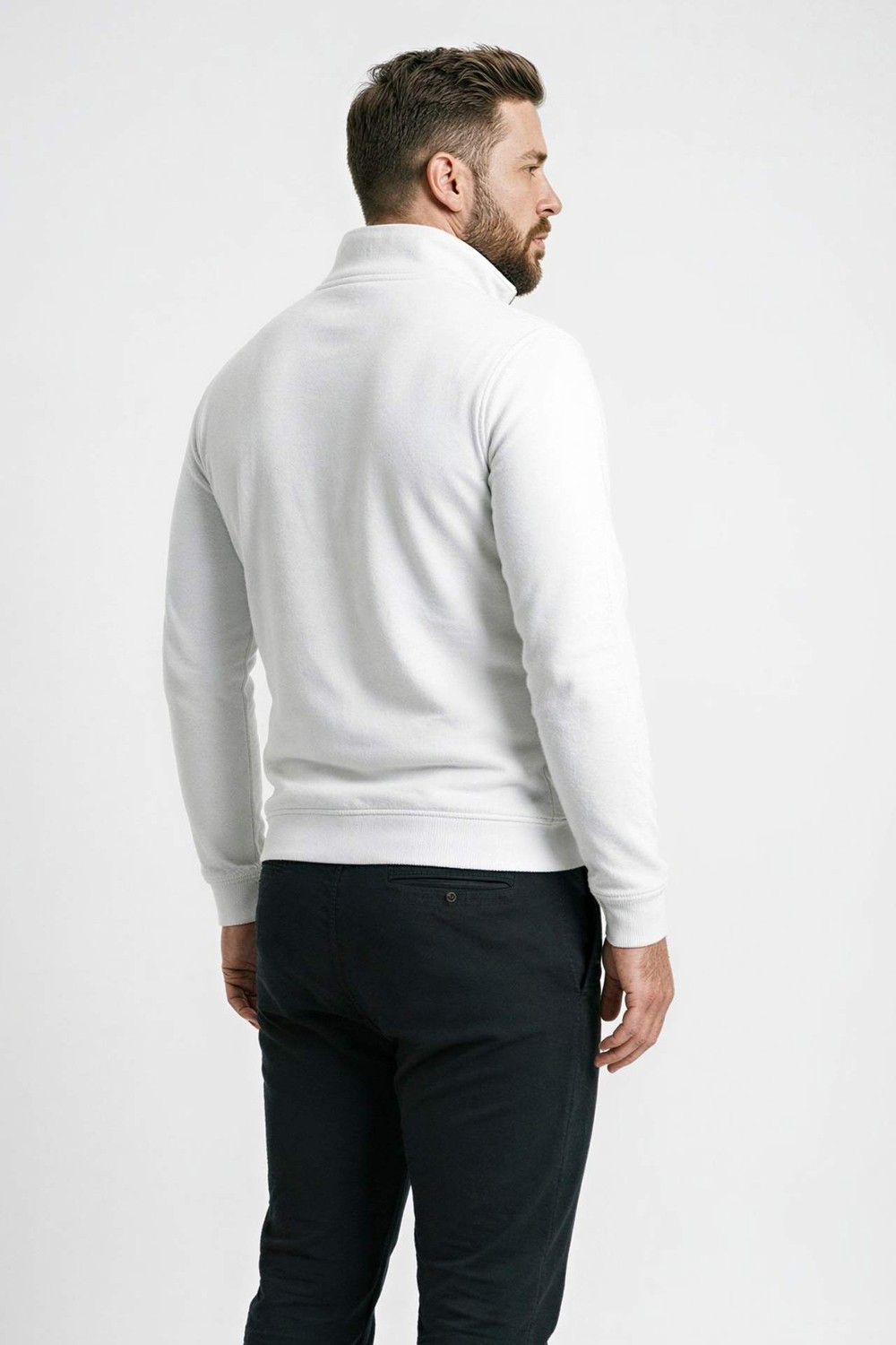 DeFacto Pamuklu Regular Fit Büyük Beden Dik Yaka Sweatshirt H1658AX26SP görsel 5