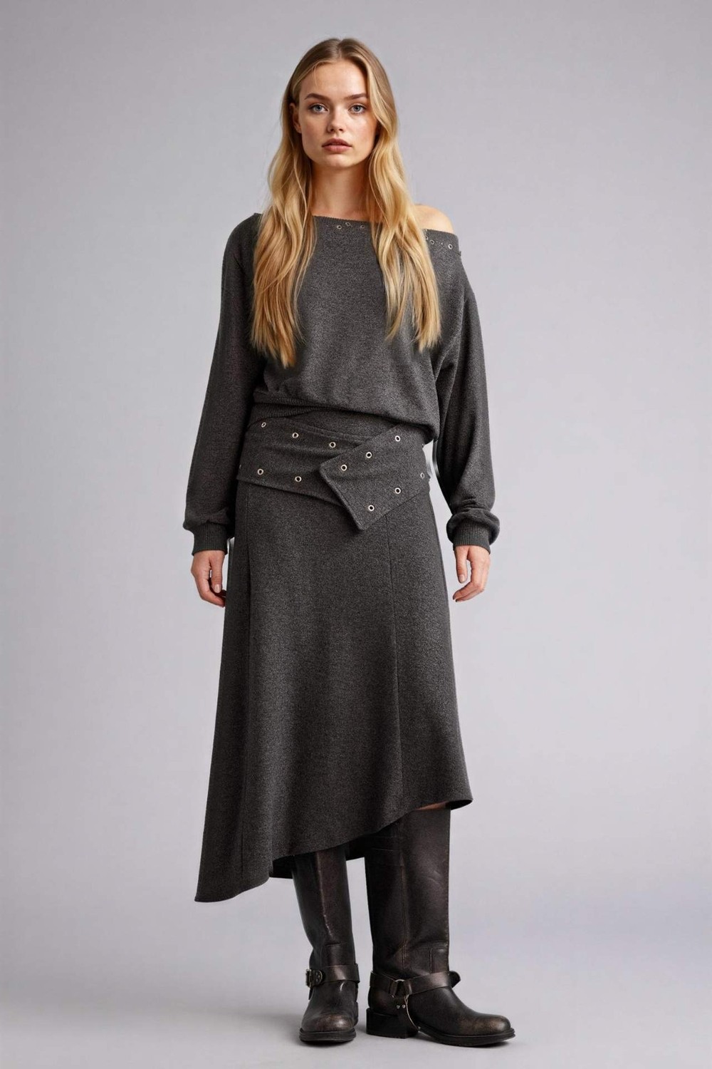 DeFacto Loose Fit Omzu Açık Uzun Kollu Tişört G8437AX26SP görsel 2