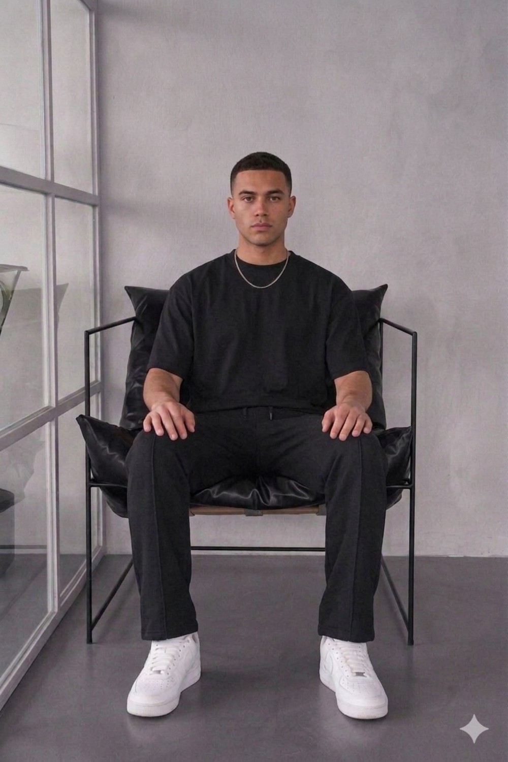 Tarz Cool Erkek Oversize T-Shirt Eşofman Takımı Rahat Kesim Basic Kombin görsel 2
