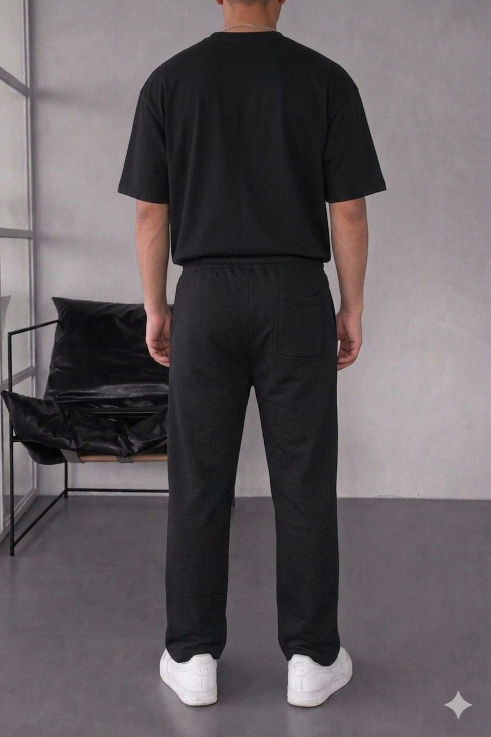 Tarz Cool Erkek Oversize T-Shirt Eşofman Takımı Rahat Kesim Basic Kombin görsel 3