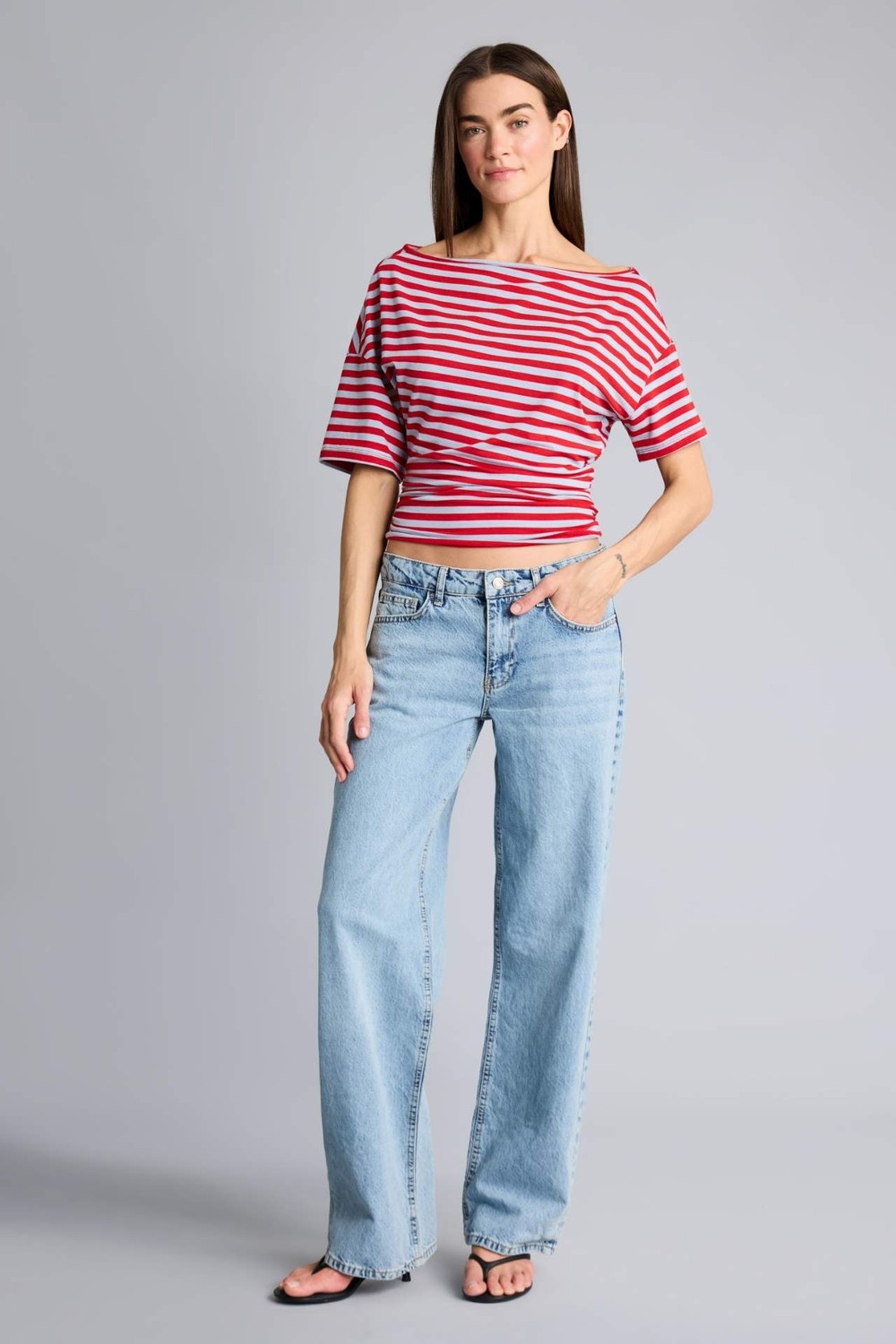 DeFacto Loose Fit Omzu Açık Tişört H7187AX26SM görsel 2