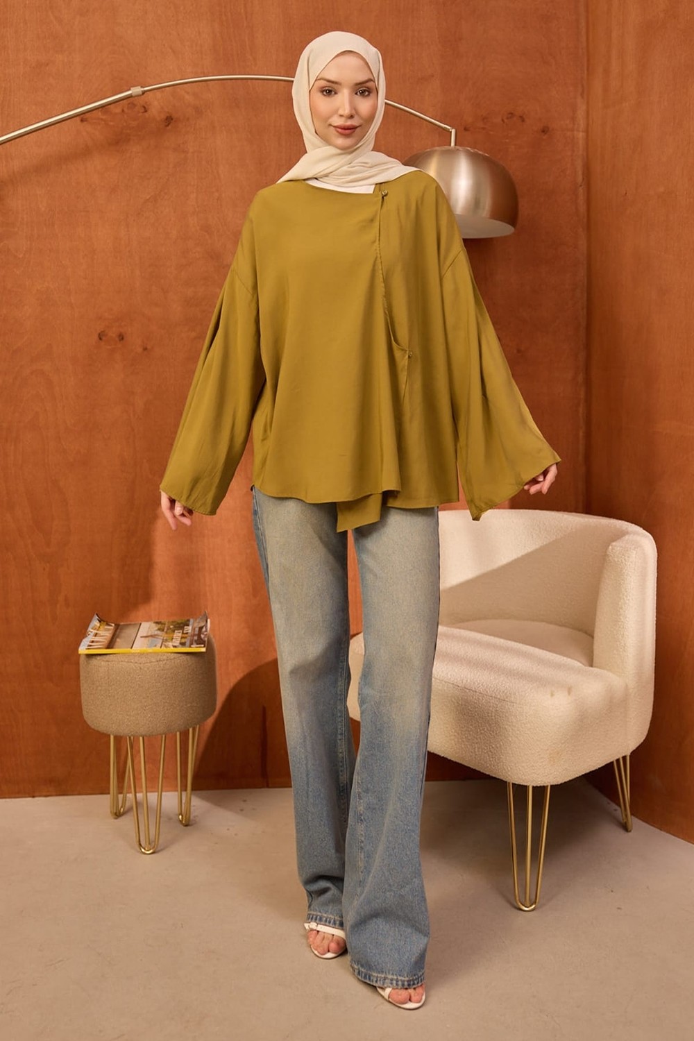 İmaj Butik Taş Ön Bağlamalı Kimono görsel 2