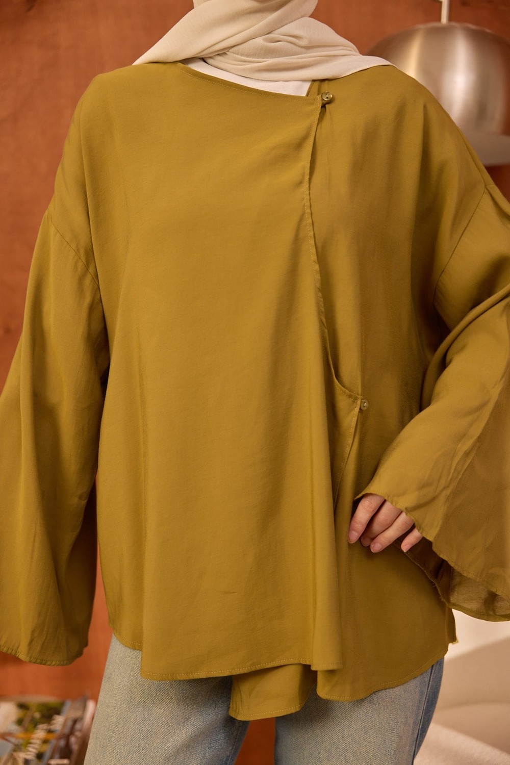 İmaj Butik Taş Ön Bağlamalı Kimono görsel 4