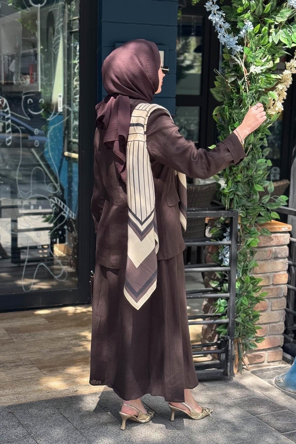 Miss Dalida Keten Ceket 2268257 Kakao Kahve görsel 5
