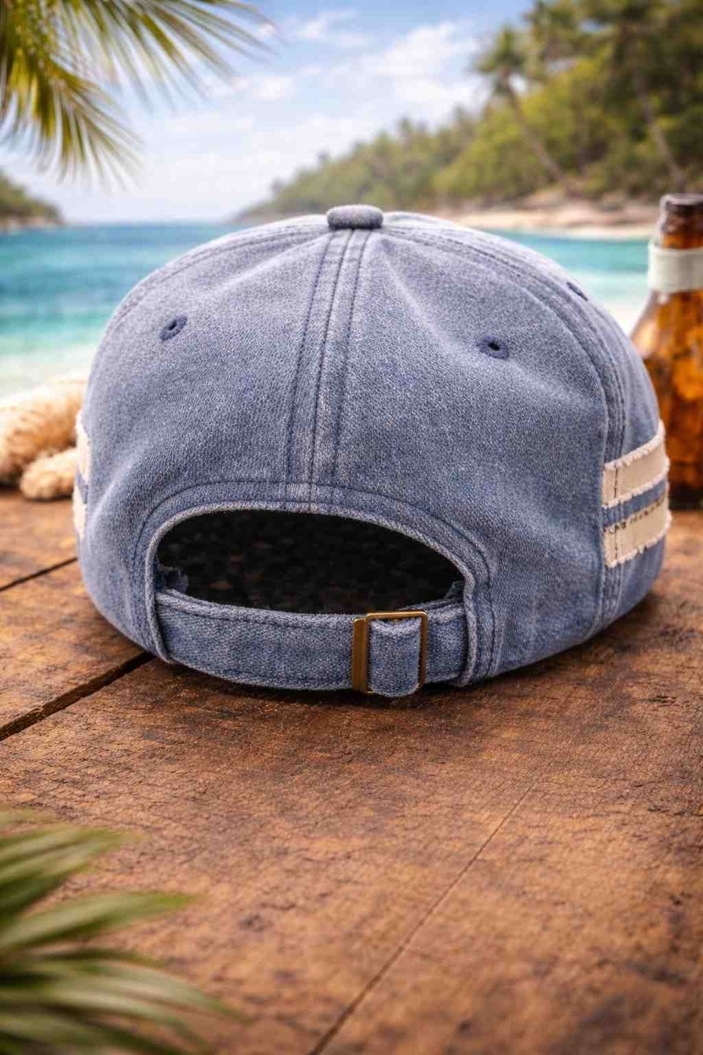 Alaseren Vintage Denim Şapka, Eskitme Detaylı, Yazlık Rahat Stil görsel 2