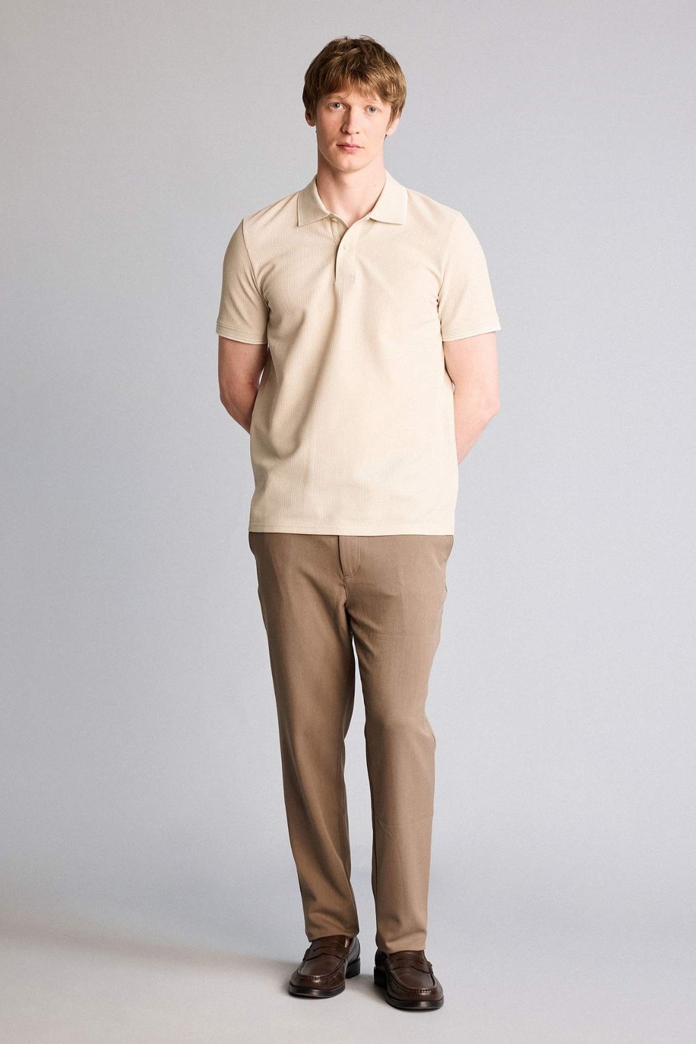 DeFacto Pamuklu Regular Fit Waffle Kısa Kollu Polo Tişört D7932AX26SP görsel 7