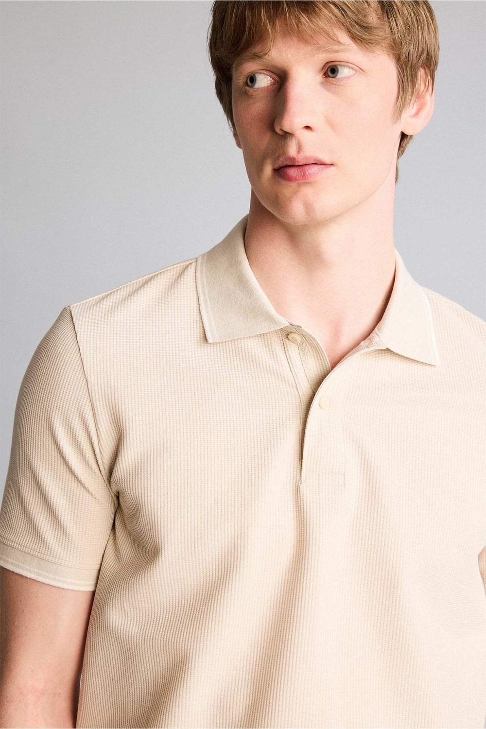 DeFacto Pamuklu Regular Fit Waffle Kısa Kollu Polo Tişört D7932AX26SP görsel 8