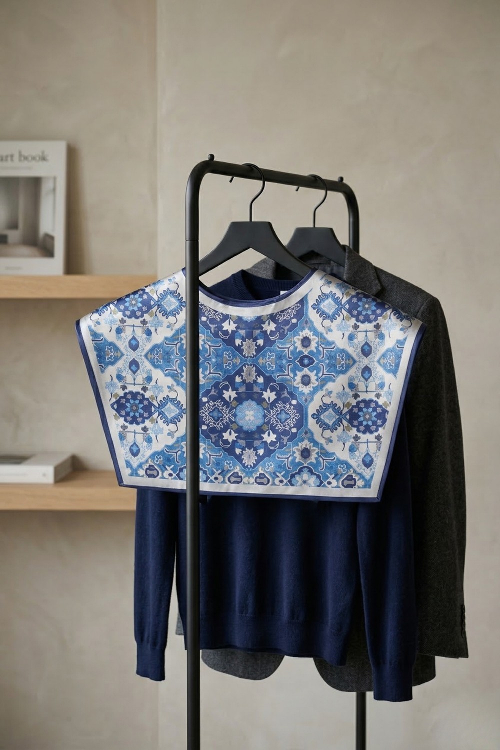 Walkenzo Iznik Çini Motifli Kadın Omuz Şalı | Fular Yaka (Yakalık) görsel 7