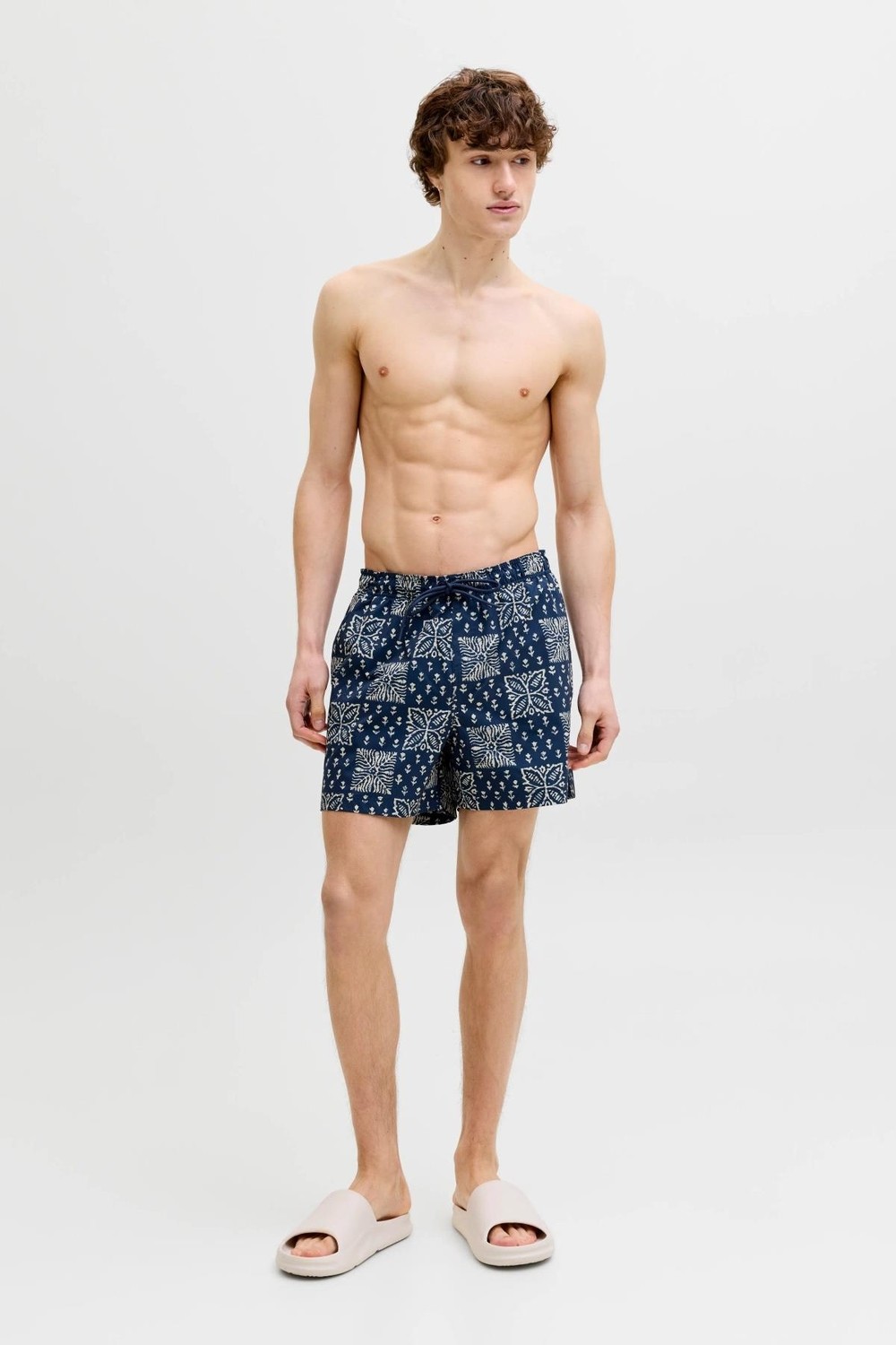 Jack & Jones Jpstmauı Shell Desenli Erkek Deniz Şortu Regular Fit Rahat görsel 6