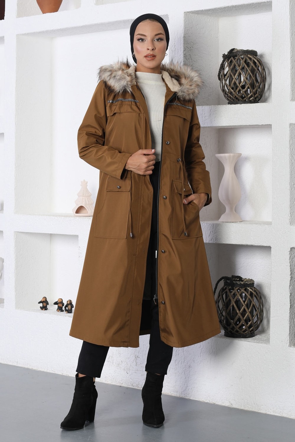 Missvalle Şerit Detaylı Mont Haki 10360