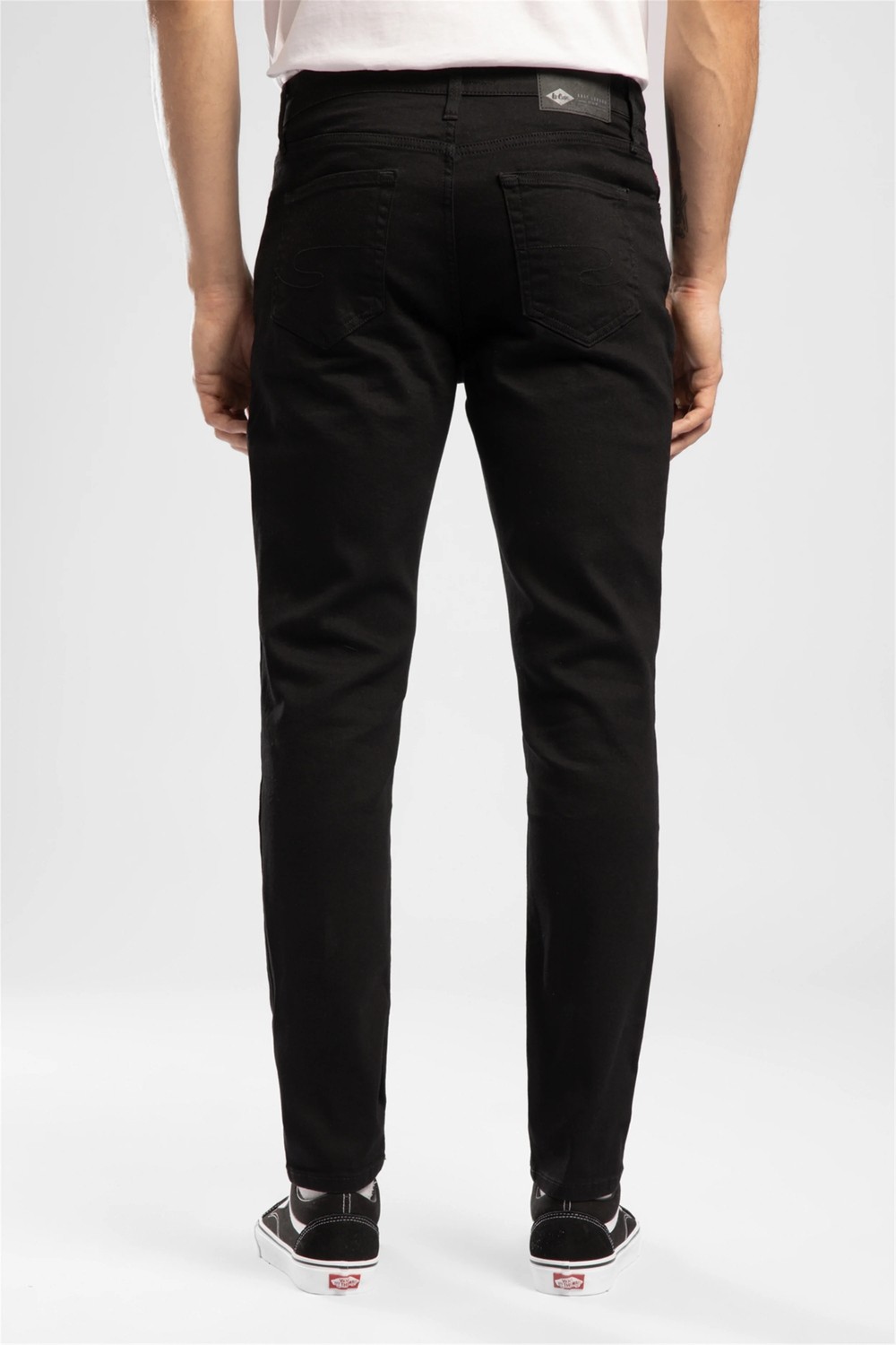 Lee Cooper Jack Erkek Slım Dar Kesim Yüksek Bel Dar Paça Jean Pantolon Siyah görsel 8