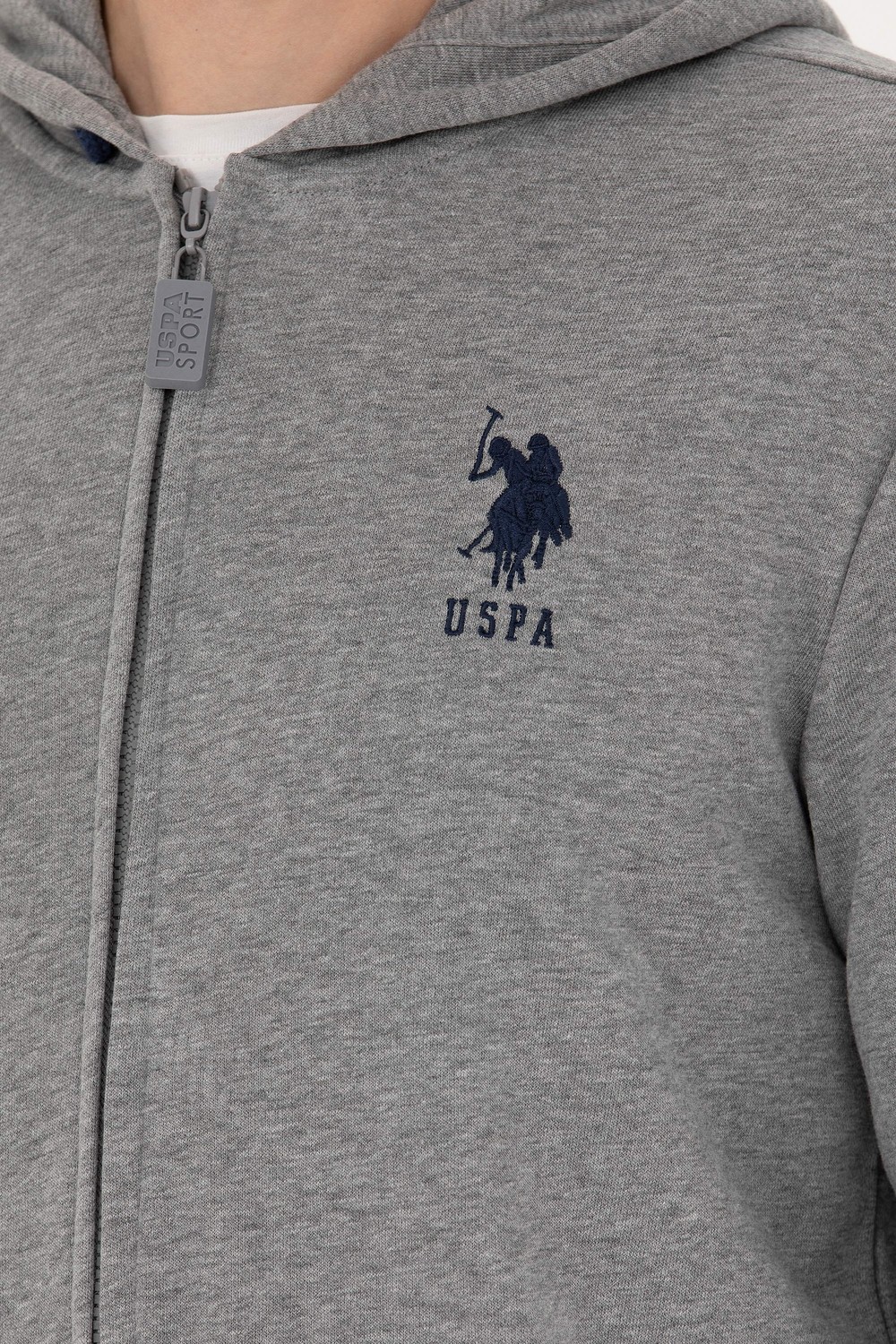 U.S. Polo Assn. Erkek Gri Melanj Örme Hırka 50269401-VR086 görsel 7