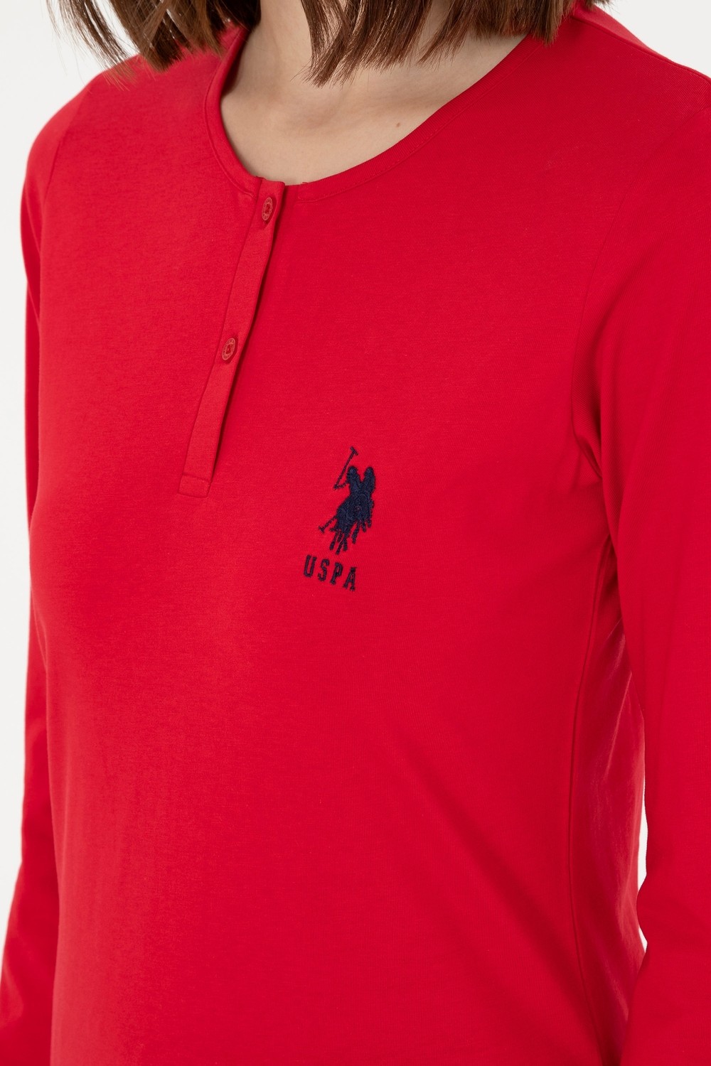 U.S. Polo Assn. Kadın Kırmızı Pijama Takımı 50303412-VR030 görsel 7