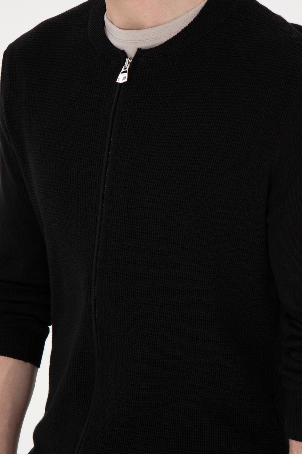 U.S. Polo Assn. Erkek Gri Melanj Hırka (Triko) 50288870-VR086 görsel 7