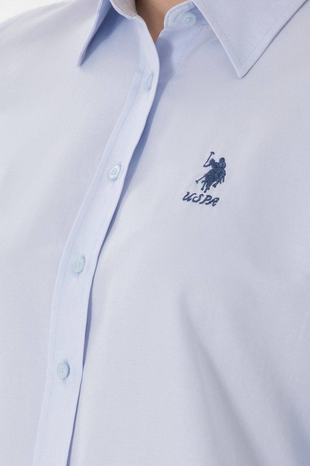 U.S. Polo Assn. Kadın Açık Mavi Gömlek Basic 50298095-VR003 görsel 7