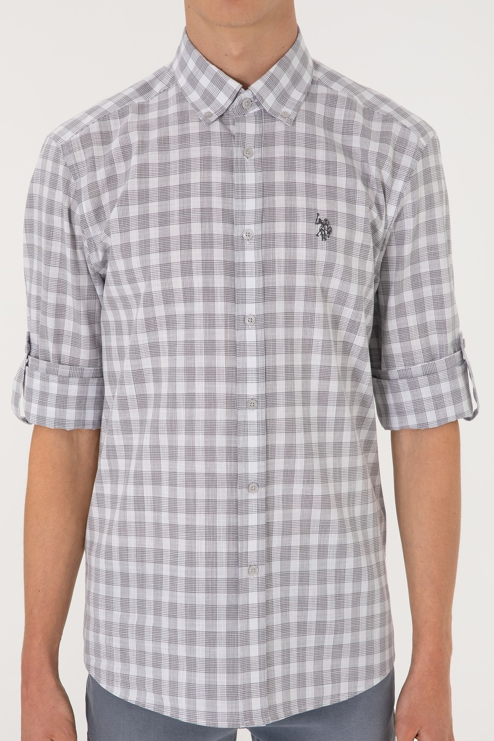 U.S. Polo Assn. Erkek Antrasit Uzun Kollu Gömlek 50306290-VR006 görsel 6