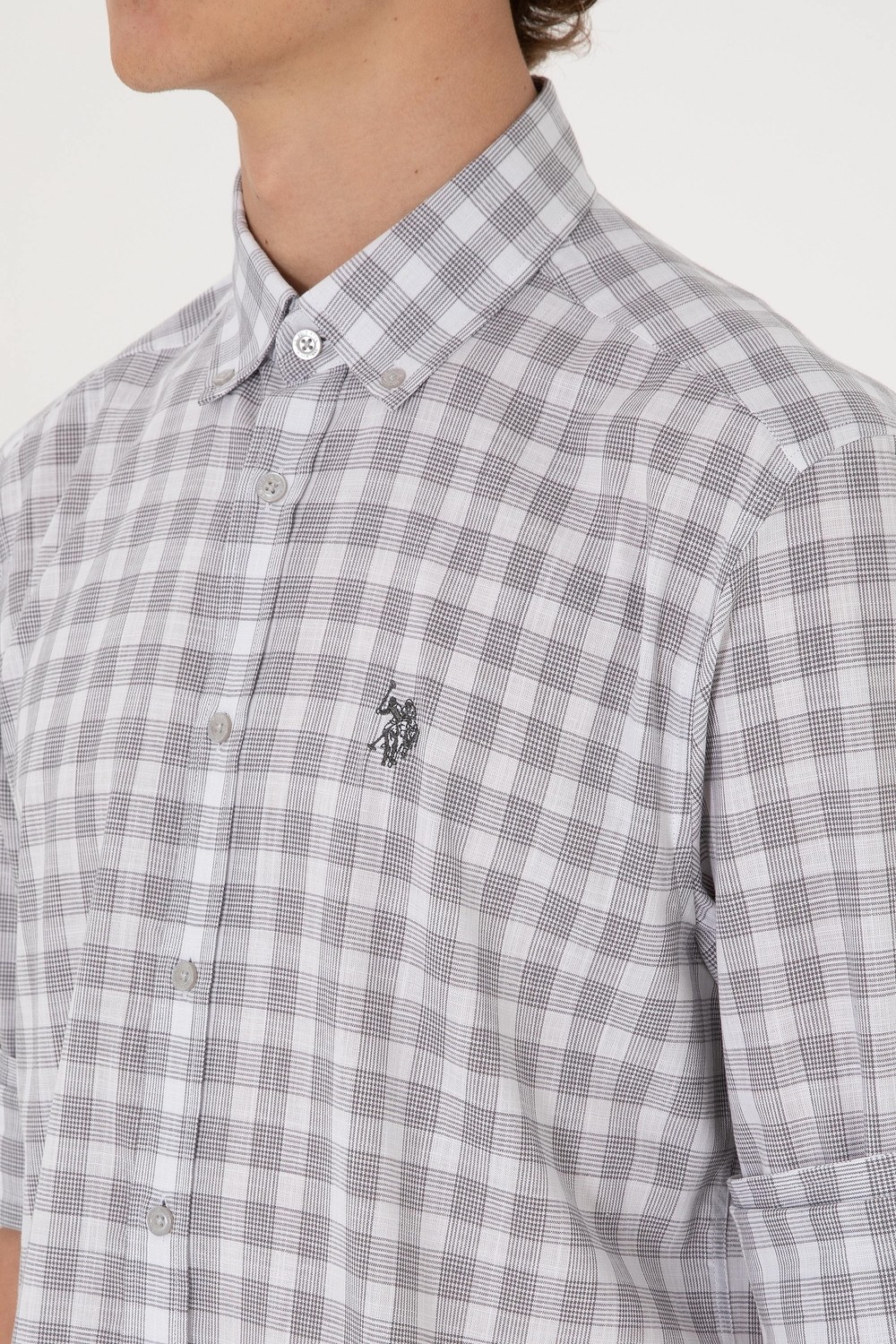 U.S. Polo Assn. Erkek Antrasit Uzun Kollu Gömlek 50306290-VR006 görsel 7