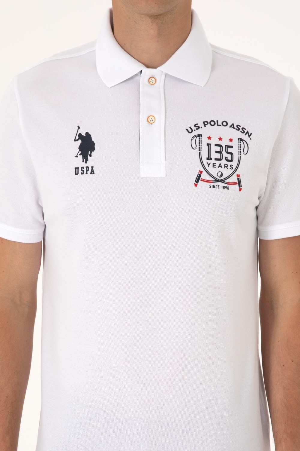 U.S. Polo Assn. Erkek Regular Fit Beyaz Polo Yaka Tişört 50299667-VR013 görsel 6