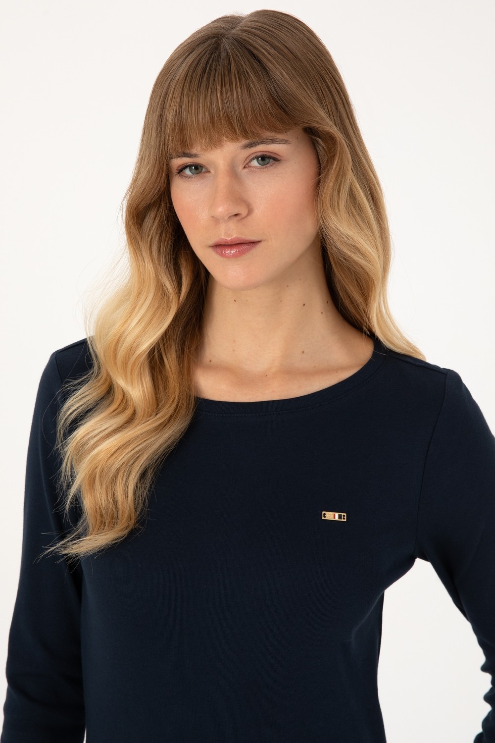 U.S. Polo Assn. Kadın Beyaz Slim Bisiklet Yaka Basic Sweatshırt 50315419-VR013 görsel 2