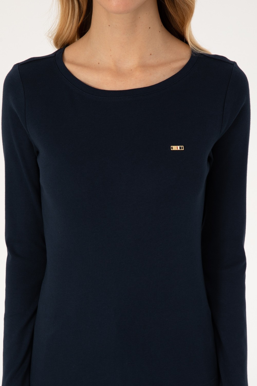 U.S. Polo Assn. Kadın Beyaz Slim Bisiklet Yaka Basic Sweatshırt 50315419-VR013 görsel 6