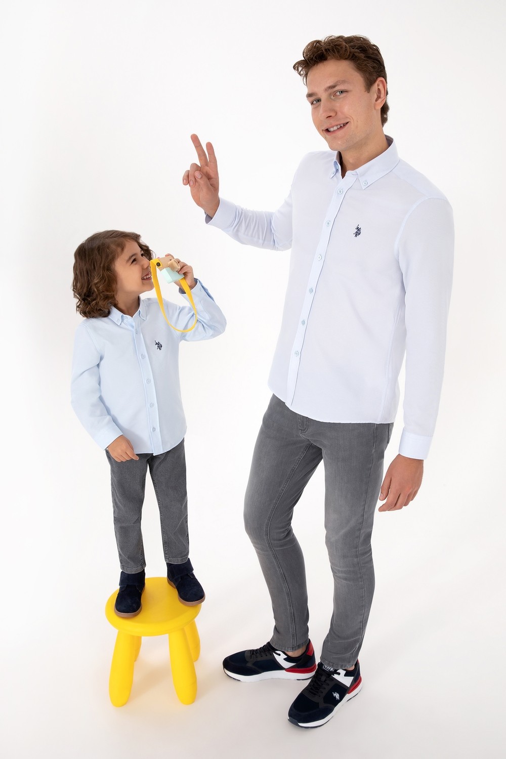 U.S. Polo Assn. Erkek Açık Mavi Uzun Kollu Basic Gömlek 50316723-VR003 görsel 4