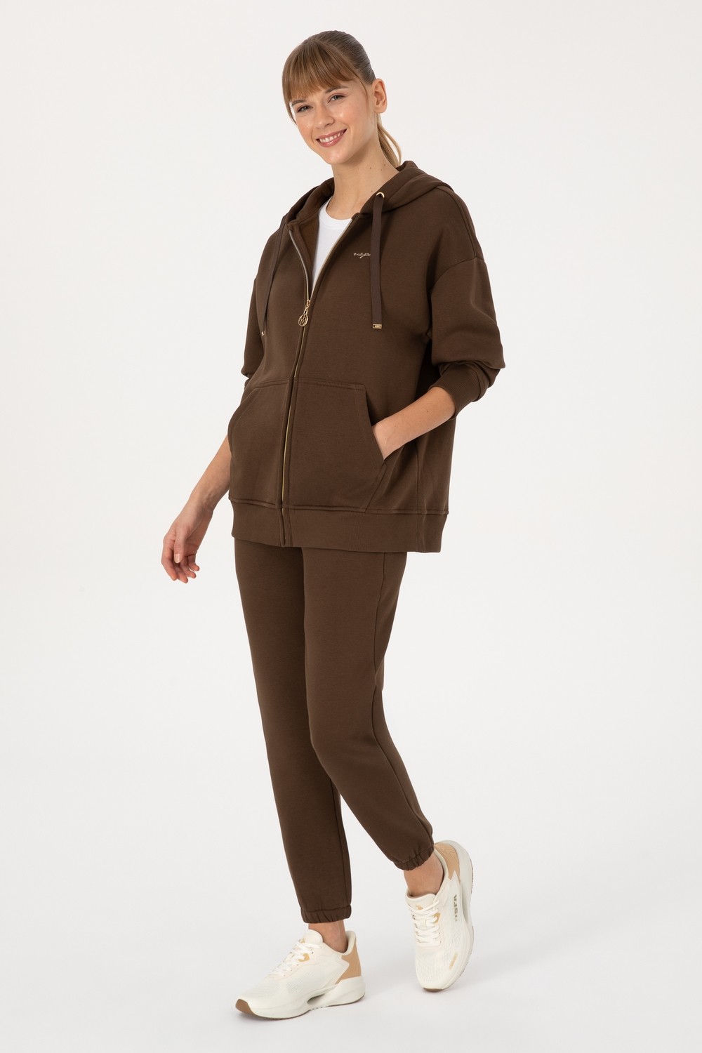 U.S. Polo Assn. Kadın Kahverengi Şardonlu Jogger Eşofman Altı 50313581-VR029
