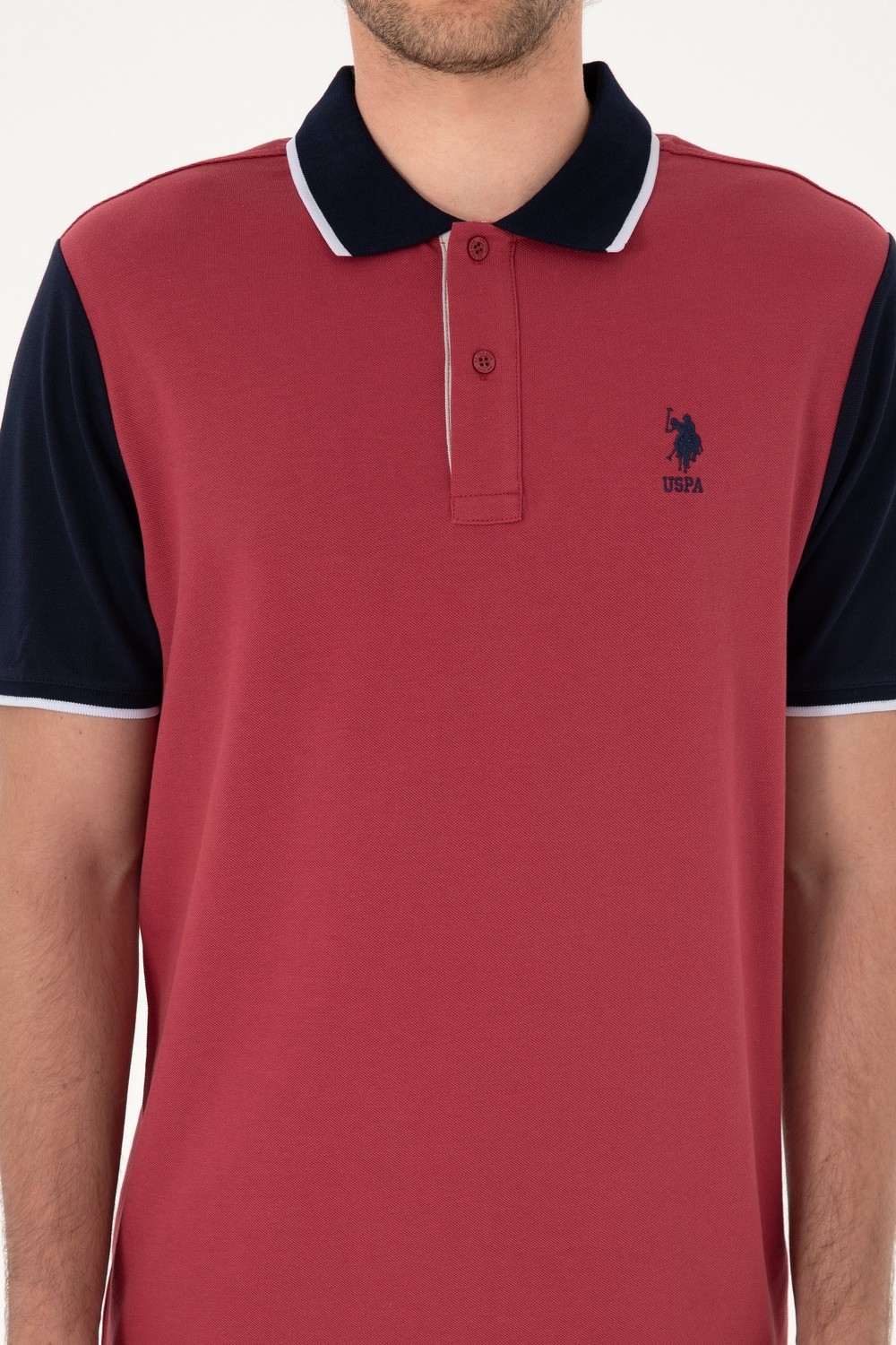 U.S. Polo Assn. Erkek Beyaz Regular Fit Polo Yaka Tişört 50306871-VR013 görsel 6