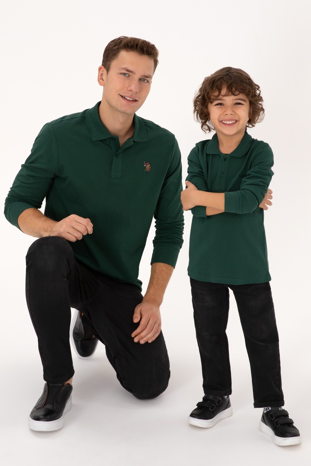 U.S. Polo Assn. Erkek Regular Fit Polo Yaka Siyah Basic Sweatshirt 50313772-VR046