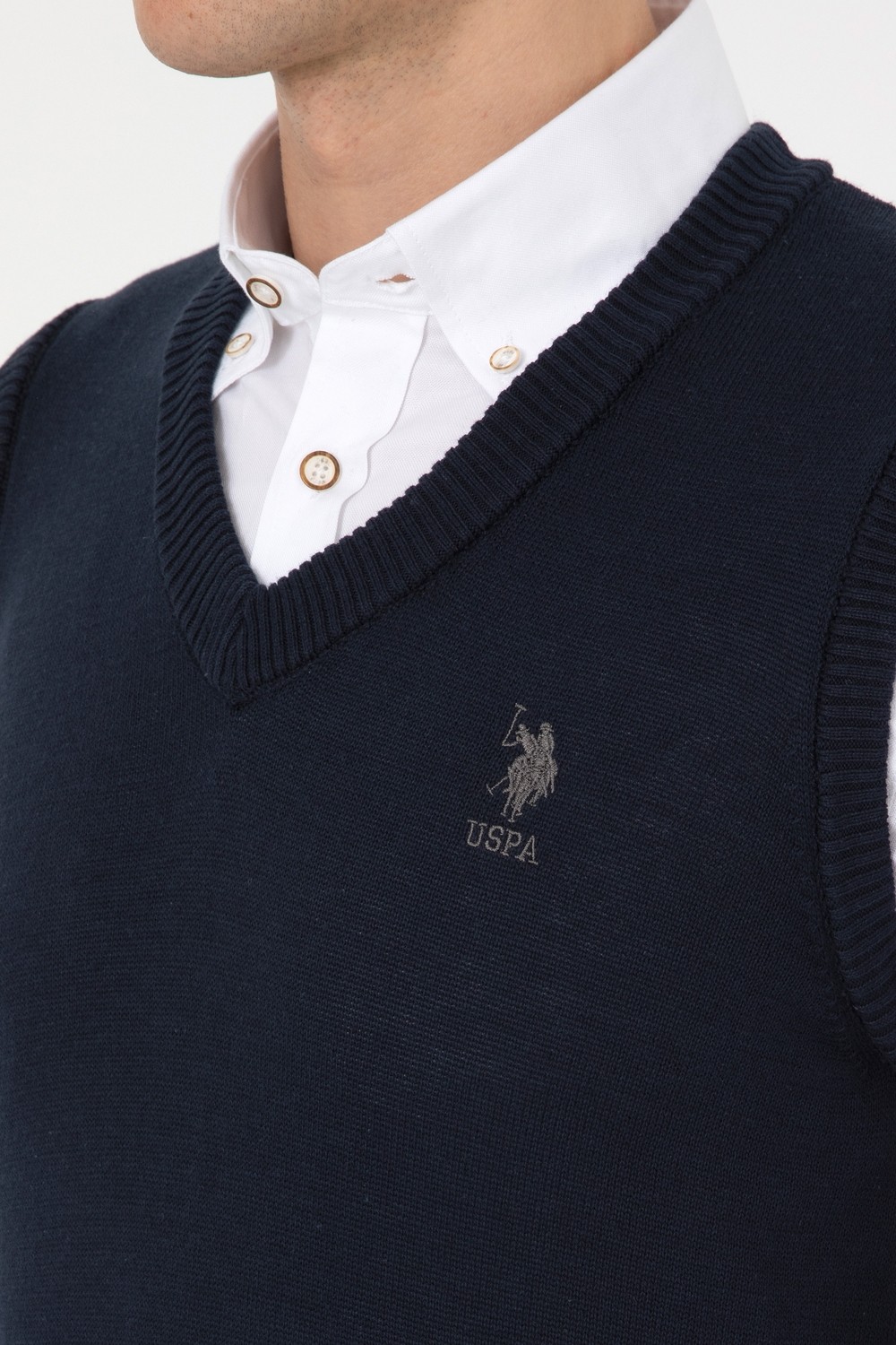 U.S. Polo Assn. Erkek Vizon Süveter 50316843-VR052 görsel 7