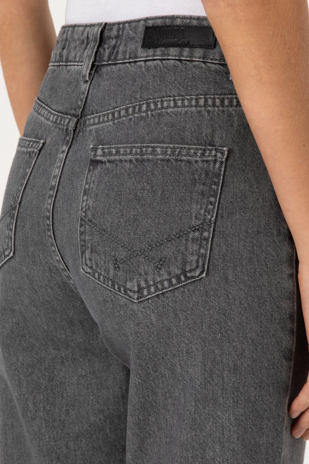 U.S. Polo Assn. Kadın Gri Straight Fit Jean Pantolon 50316569-DN0025 görsel 6