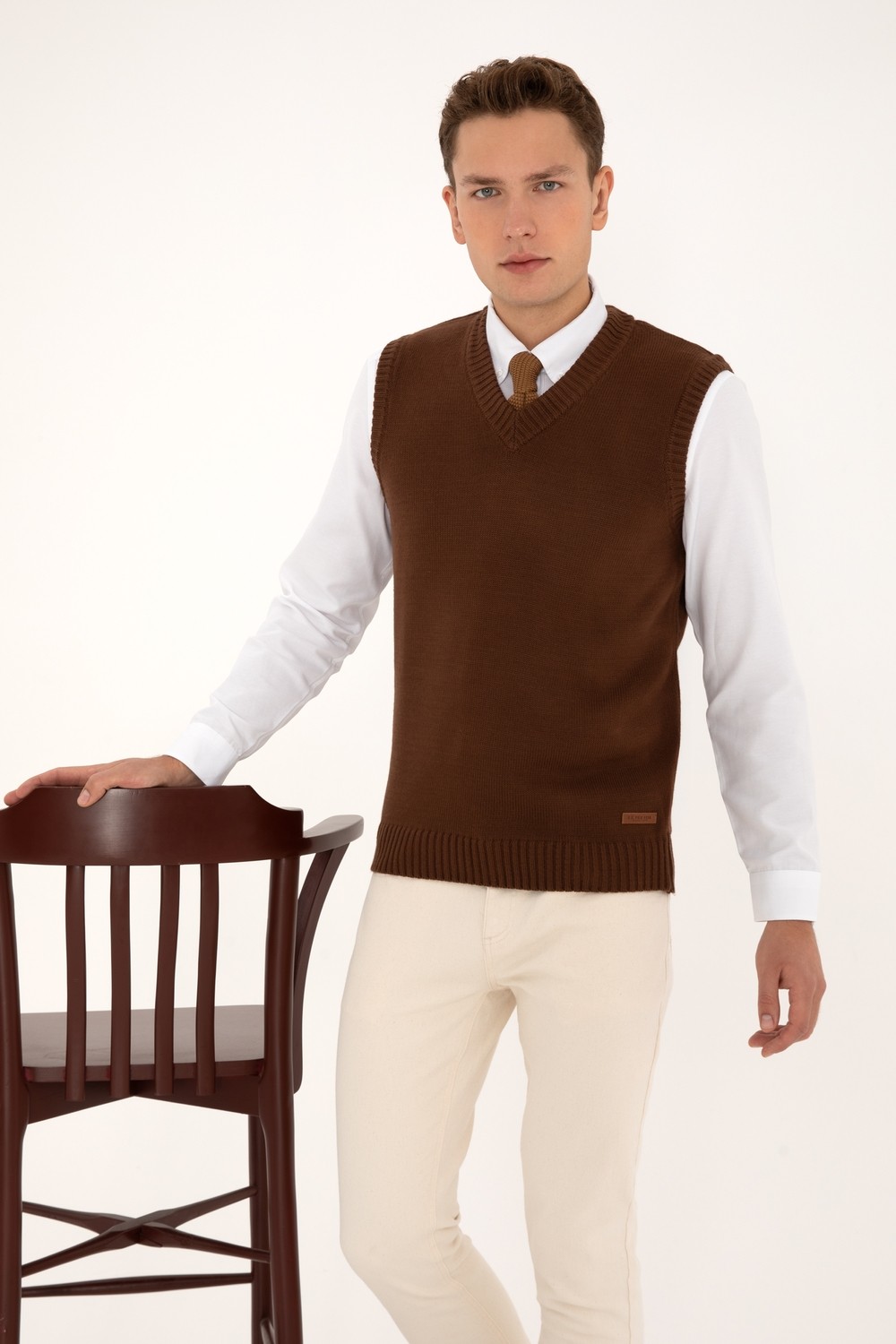 U.S. Polo Assn. Erkek Vizon Süveter 50318158-VR052 görsel 8