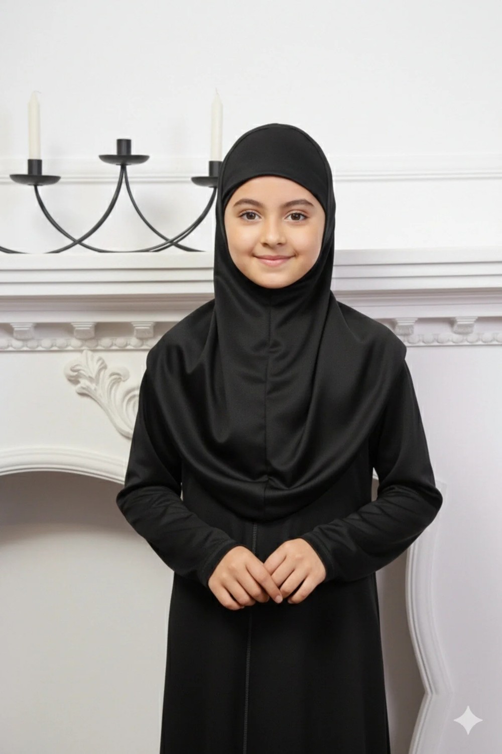 Defka Kız Çocuk Fermuarlı Namaz Elbisesi Modern Düz görsel 2