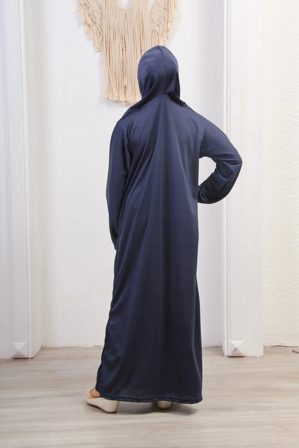 Defka Kız Çocuk Fermuarlı Namaz Elbisesi Modern Düz görsel 5