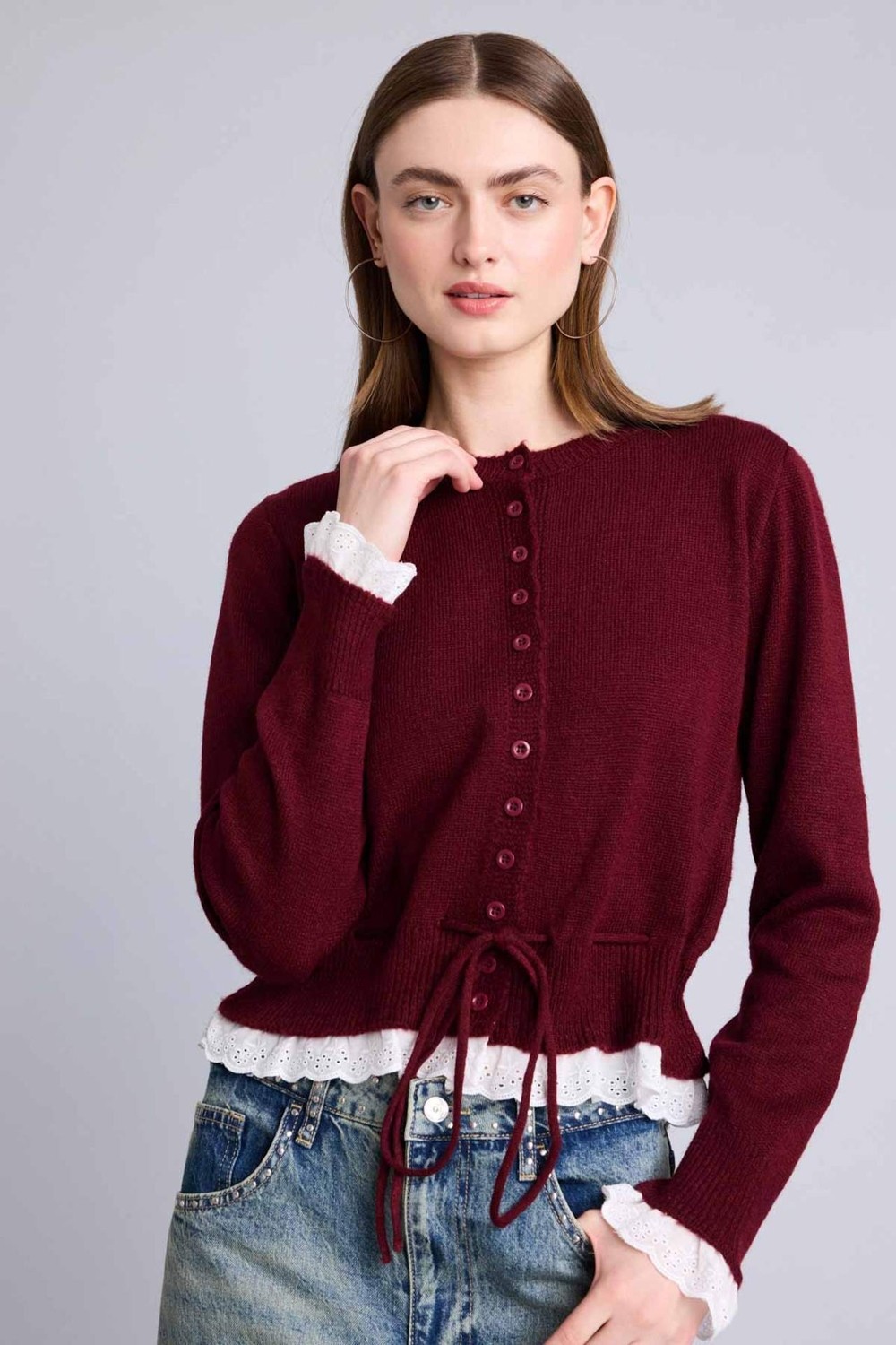 DeFacto Fisto Detaylı Büzgülü Slim Fit Triko Düğmeli Basic Hırka G9990AX26SP görsel 4