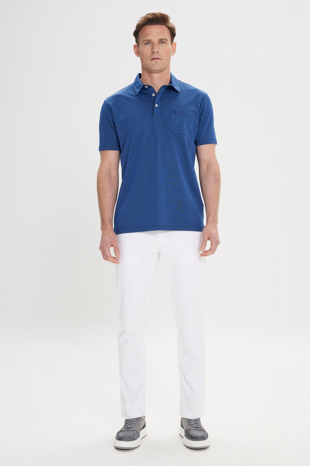 Altınyıldız Classics Erkek Lacivert Comfort Fit Rahat Kesim Polo Yaka Pamuklu Kısa Kollu Tişört görsel 2