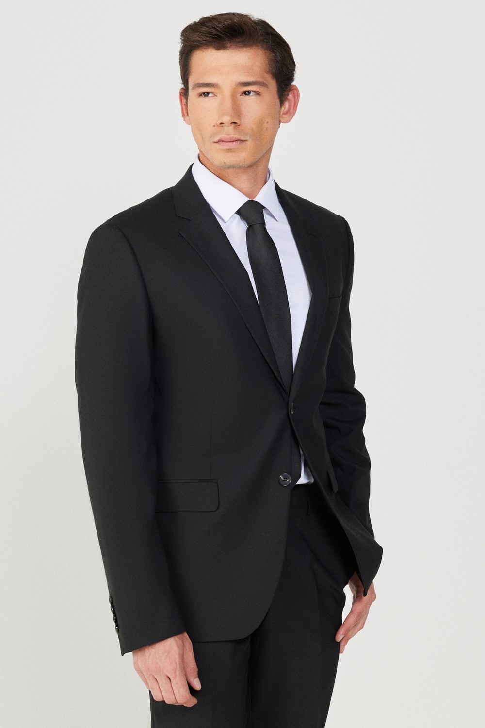 Altınyıldız Classics Erkek Siyah Slim Fit Dar Kesim Düz Siyah 8 Drop Su Geçirmez Nano Takım Elbise
