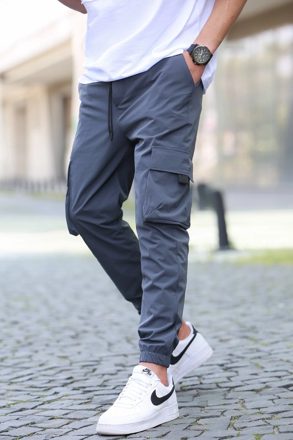 Madmext Füme Kargo Cep Erkek Jogger Pantolon 5461 görsel 3