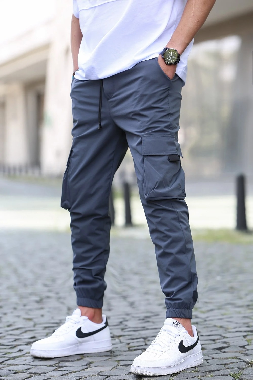 Madmext Füme Kargo Cep Erkek Jogger Pantolon 5461 görsel 4
