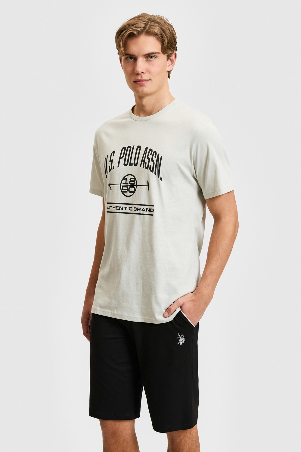 U.S. Polo Assn. Erkek Taş Pijama Takımı 50326139-VR049 görsel 4