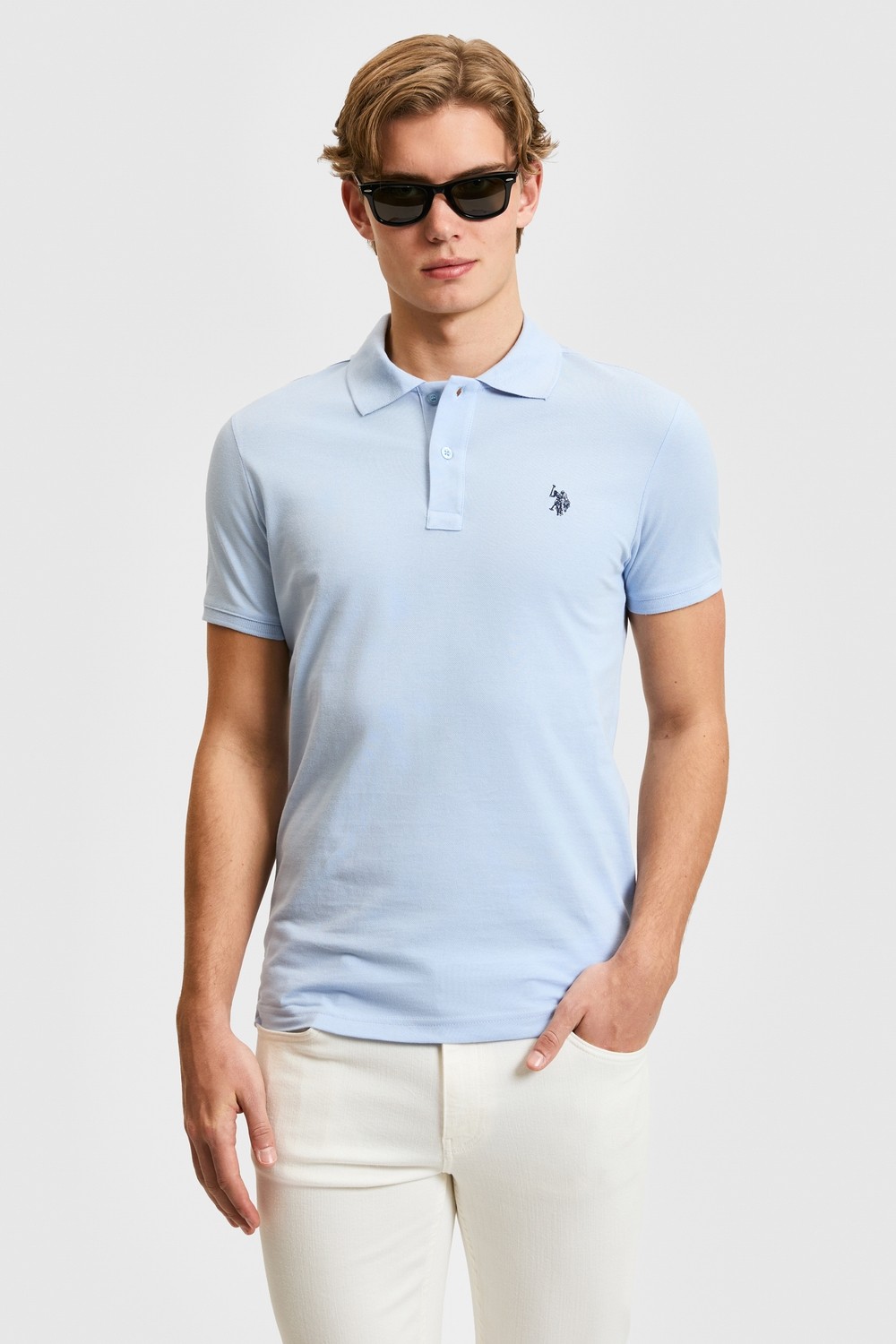U.S. Polo Assn. Erkek Koyu Yeşil Slim Fit Polo Yaka Basic Tişört 50322347-VR079