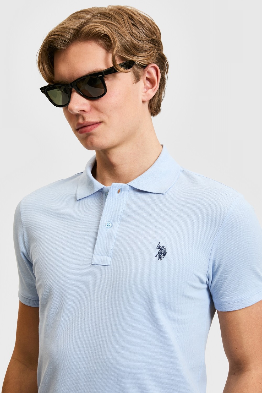 U.S. Polo Assn. Erkek Koyu Yeşil Slim Fit Polo Yaka Basic Tişört 50322347-VR079 görsel 2
