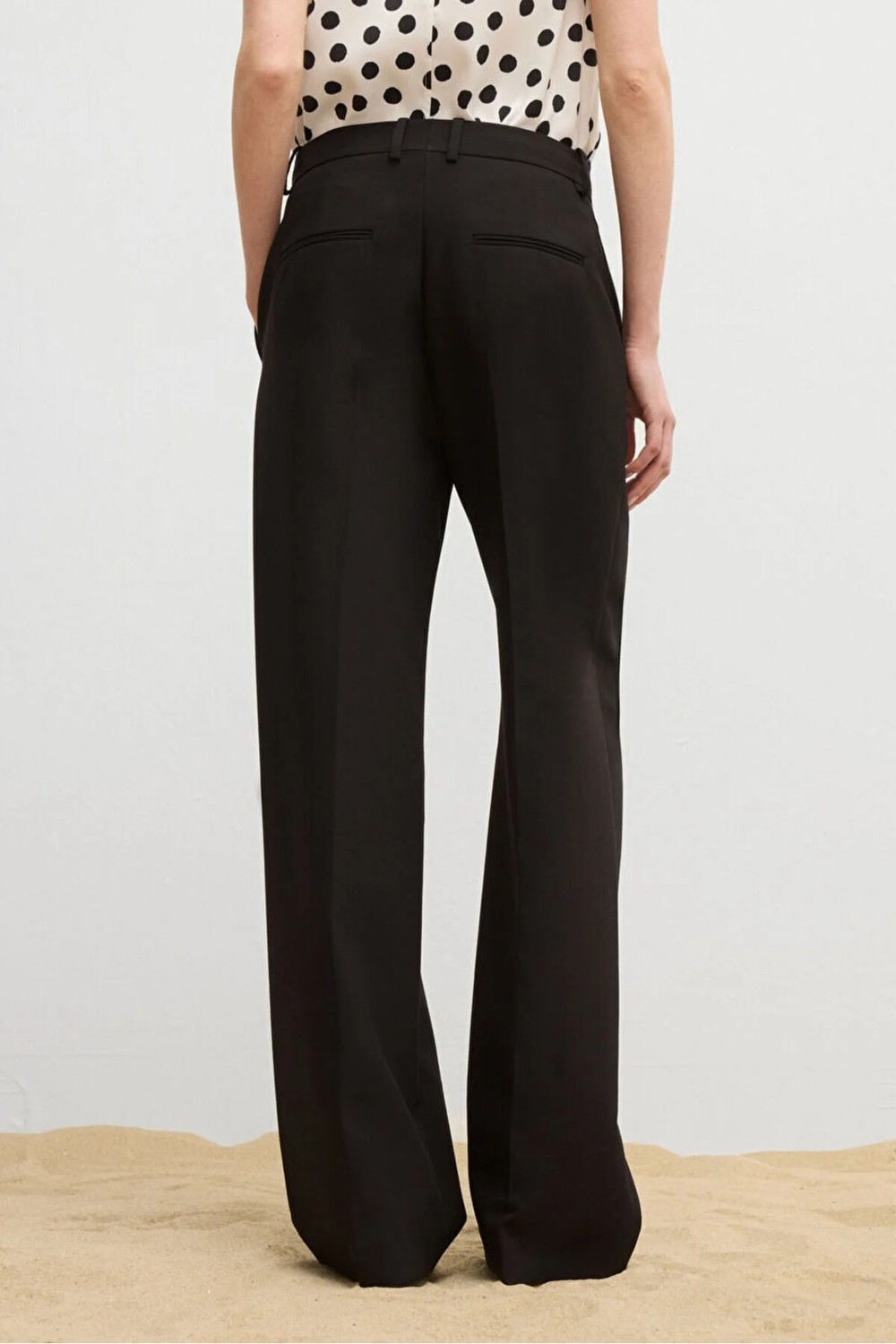 Love My Body Moda Tutkusu Geniş Paça Cepli Gabardin Pantolon Kemik 153M2295000 görsel 6