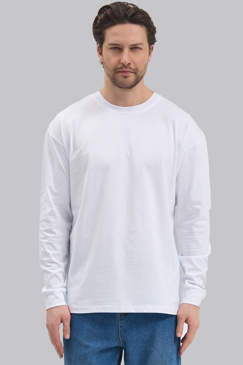 Mencod 5615 Erkek Uzun Kollu Basic T-Shirt %100 Pamuk Regular Fit Bisiklet Yaka Sweat