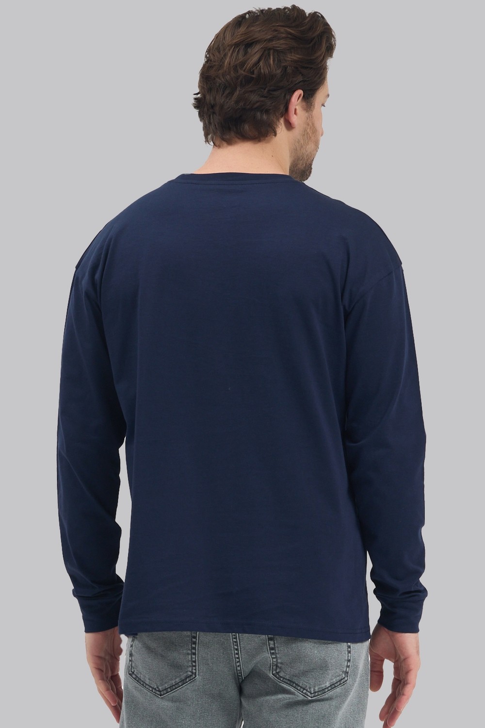 Mencod 5615 Erkek Uzun Kollu Basic T-Shirt %100 Pamuk Regular Fit Bisiklet Yaka Sweat görsel 8